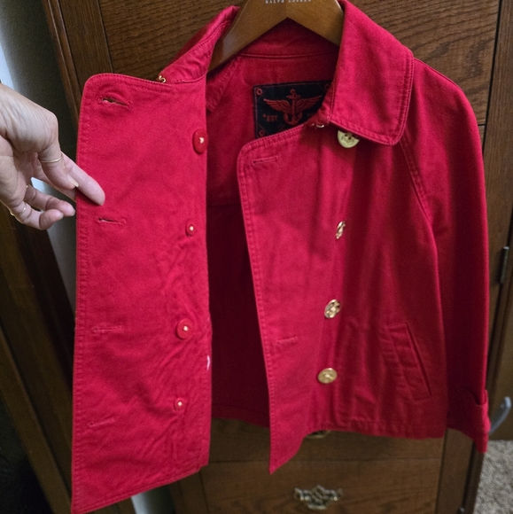 Ralph Lauren petite eed gold button peacoat jacket - Picture 2 of 7